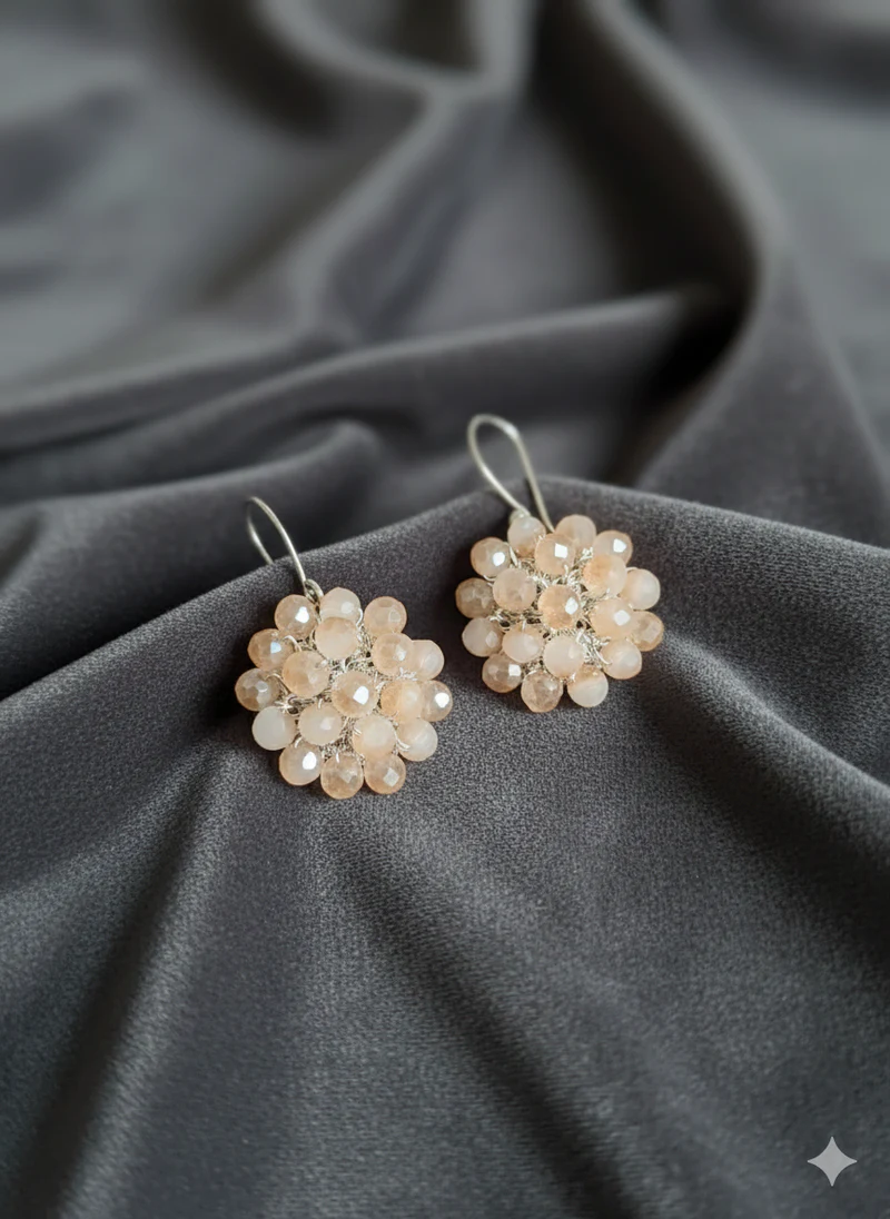 Aretes Botón Crema - vista alternativa