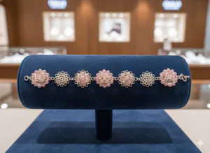 Pulsera Botón Rosado