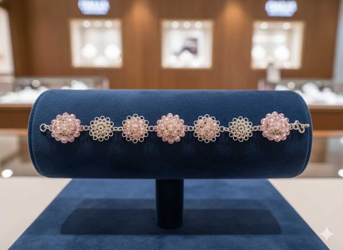 Pulsera Botón Rosado