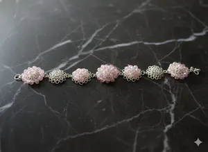 Pulsera Botón Rosado